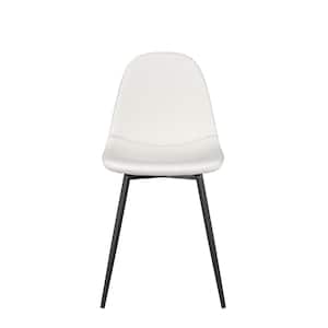 RealRooms Brandon Dining Chair, White Faux Leather, Set of 4