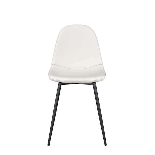 REALROOMS RealRooms Brandon Dining Chair, White Faux Leather, Set of 4
