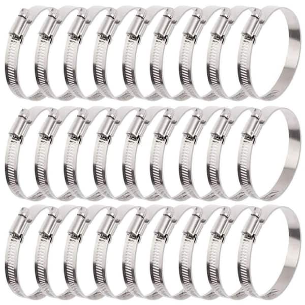30-Piece 3 in. Stainless Steel Hose Clamp, Adjustable 72-95mm Range, Worm Drive Clamp for Automotive, Water Pipe