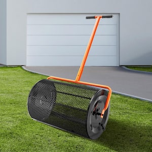 24 in. Compost Spreader Adjustable Heights Peat Moss Spreader Rust-Proof and Corrosion-Proof for Lawn Garden Care