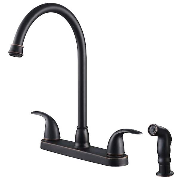 Ultra Faucets Vantage Collection 2-Handle Standard Kitchen Faucet with Side Sprayer in Oil Rubbed Bronze