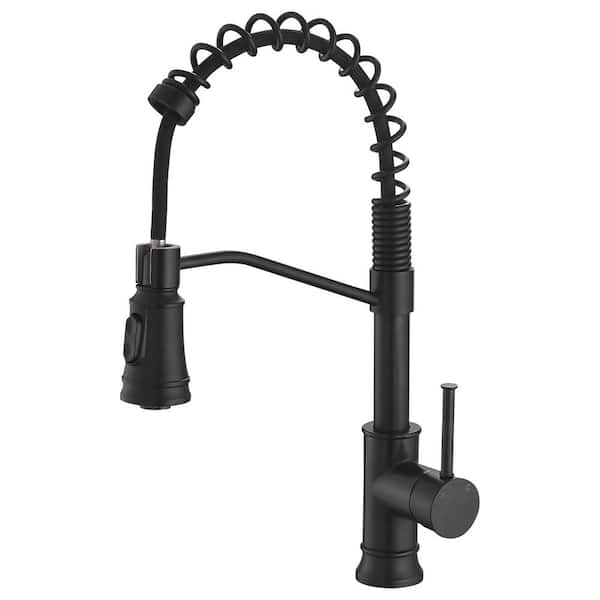 Kitchen Faucet with Pull Out Sprayer Black Stainless Steel Single Handle Kitchen Sink Faucets