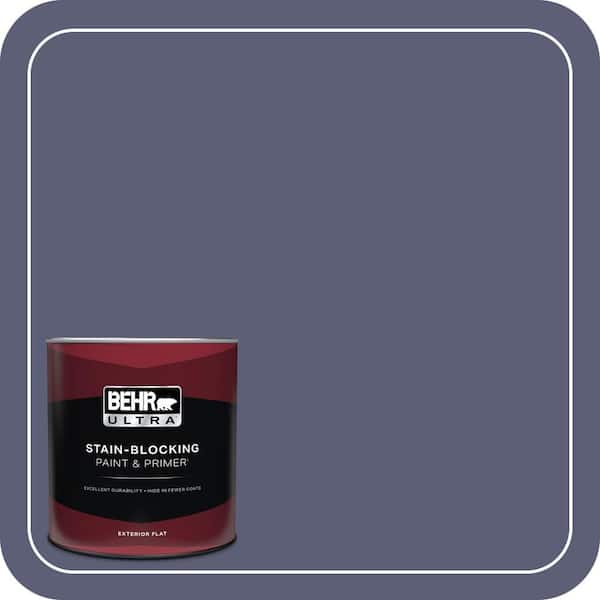 BEHR ULTRA 1 qt. #S560-6 Blue Blood Flat Exterior Paint & Primer