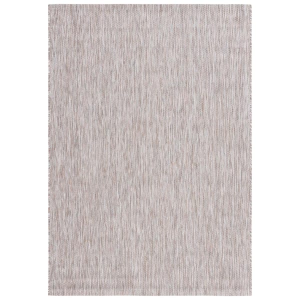 SAFAVIEH Courtyard Ivory/Beige Gray 9 ft. x 12 ft. Geometric Marle Indoor/Outdoor Area Rug