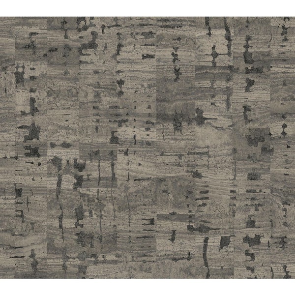 Black Pop The Cork Charcoal Non-Pasted Non-Woven Metallic Wallpaper