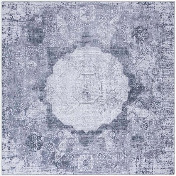 Unique Loom Yara Nayer Gray Ivory 7 ft. 10 in. x 7 ft. 10 in. Area Rug
