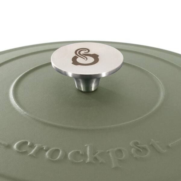 cookoo2 カーキ色 Crock-Pot Artisan 5 qt. Round Enameled Cast Iron Dutch Oven in