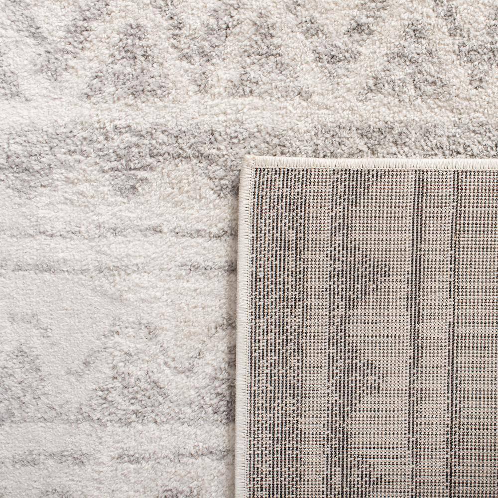 Ivory and Gray Rectangular Synthetic Area Rug
