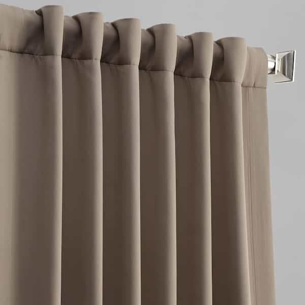Exclusive Fabrics - Pocket Back 84 L Curtain Rod & Tab Darkening Panel The in. x Room Depot Furnishings Formal in. W with Single BOCH-2018111-84 Home - Polyester Curtain 50 Taupe