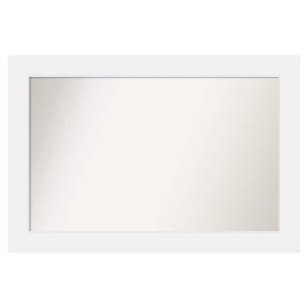 Amanti Art Corvino White 37 in. x 25 in. Custom Non-Beveled Matte Wood Framed Bathroom Vanity Wall Mirror