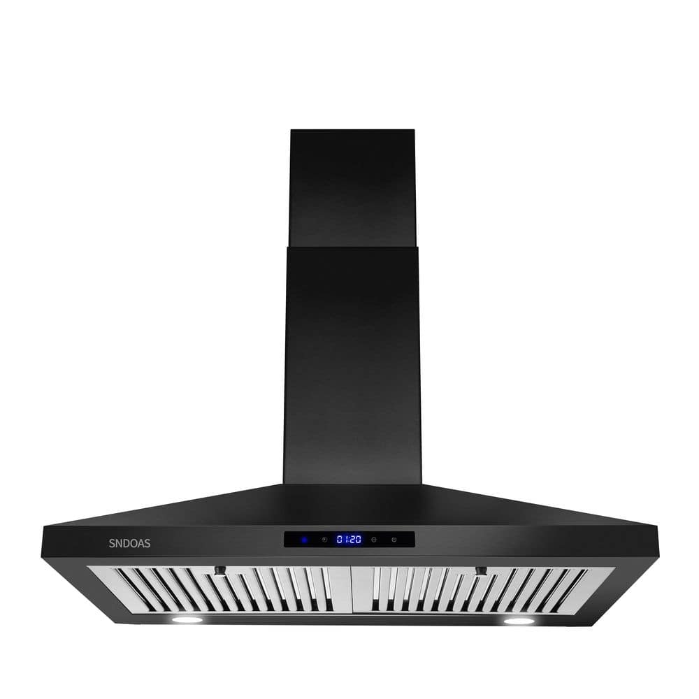 Black Range Hood 30 Inch, Stainless Steel Wall Mounted Kitchen Hood with Touch Controls, Ducted/Ductless Convertible price history on PriceWatchPro