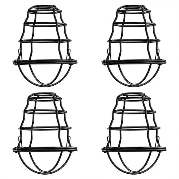 BIBIVIS Industrial Light Bulb Cage, DIY Vintage Style Light Cage for Pendant Light Wall Lamp (4-Pack)
