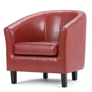 Austin 30 in. Wide Contemporary Tub Chair in Red Faux Leather