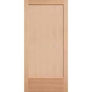 40 in. x 84 in. Unfinished Fir Veneer 1-Panel Shaker Flat Panel Solid Wood Interior Barn Door Slab