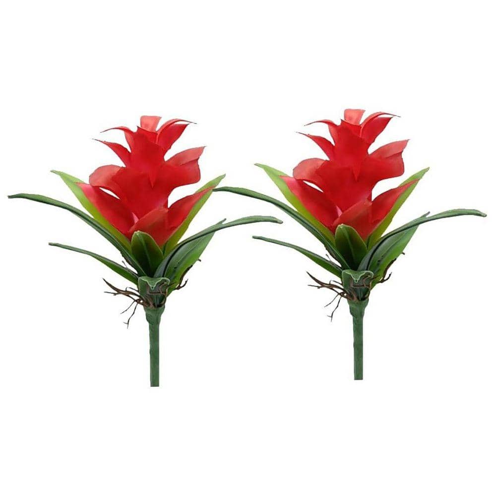 Artificial 8.2 in. Red Indoor/Outdoor Ginger Plant 2-Piece Latex