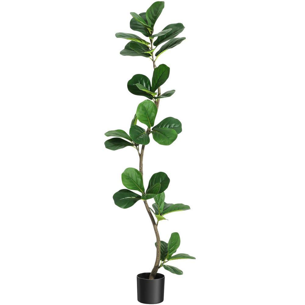 Garvee 5 ft. Artificial Fiddle Leaf Fig Tree with Black Nursery Planter, Large Floor Plants for Home or Office Decor XD-ZSN-PHO_34HYFKCR