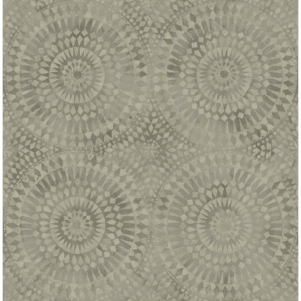 Seabrook Designs Glisten Circles Metallic Silver and Cream Faux Paper Strippable Roll (Covers 56.05 sq. ft.)