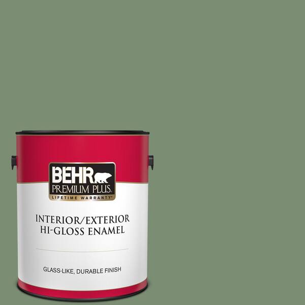 BEHR PREMIUM PLUS 1 gal. #PPU11-02 Shallot Bulb Hi-Gloss Enamel Interior/Exterior Paint