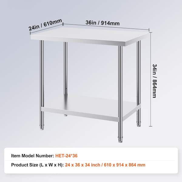 ZZV 72 inch Stainless Steel Prep Table with Storage