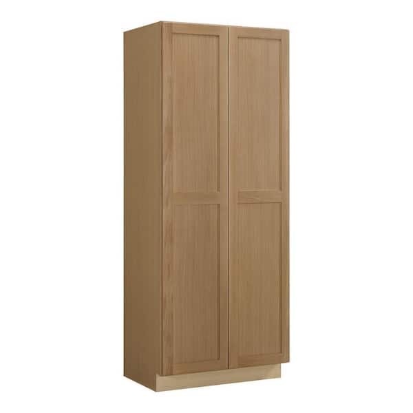Avondale 36 in. W x 90 in. H x 24 in. D Ready To Assemble Plywood Shaker Wide Pantry Cabinet in White Oak