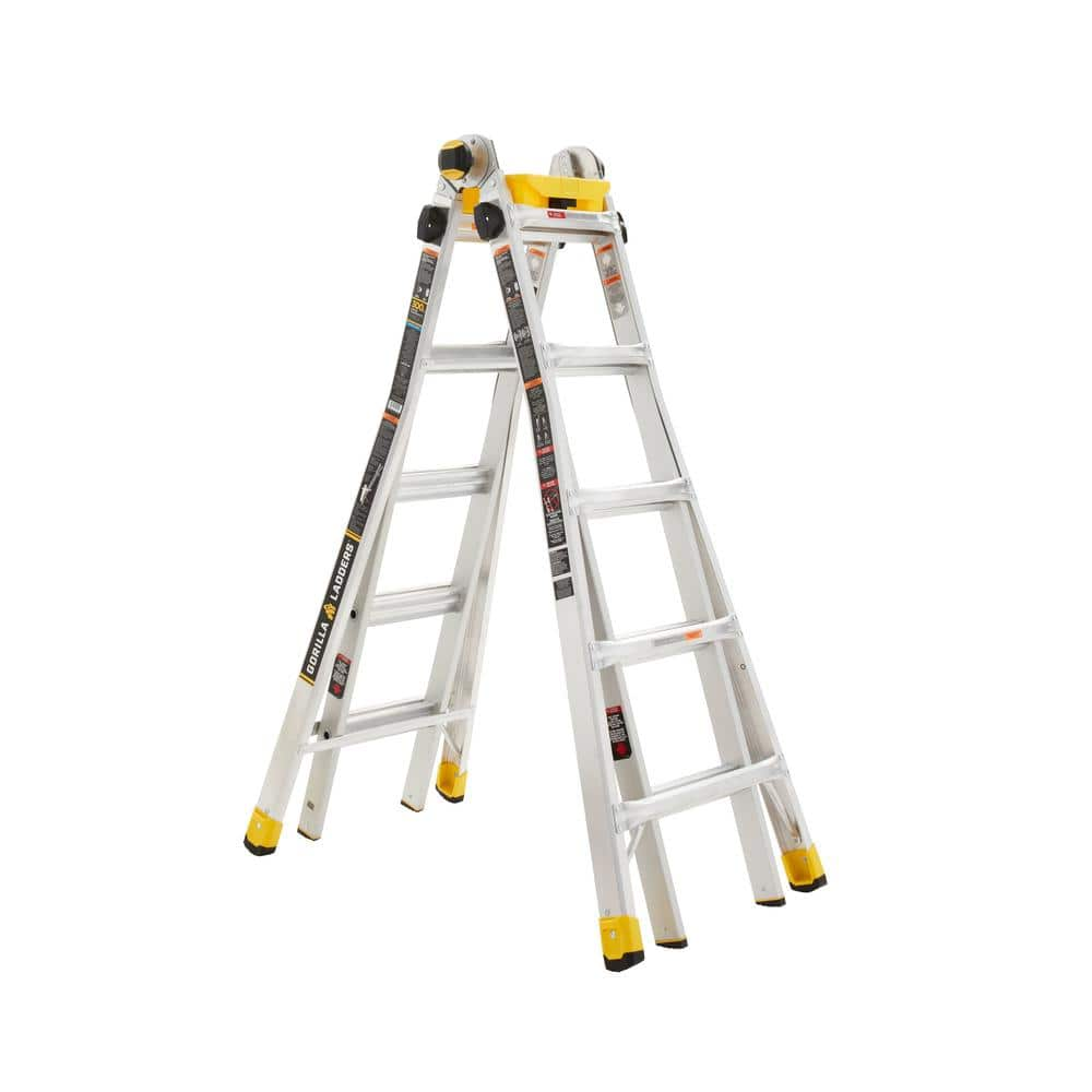 Gorilla Ladders 22 Ft. Reach MPXA Aluminum Multi-Position Ladder With ...