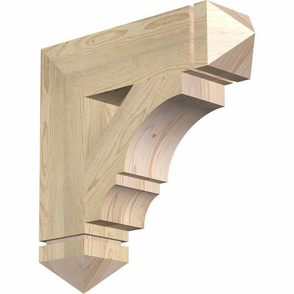 Ekena Millwork 6 in. x 24 in. x 24 in. Douglas Fir Balboa Arts and Crafts Rough Sawn Bracket