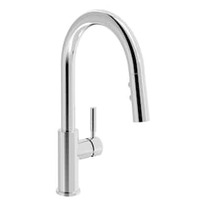 Dia Single-Handle Pull-Down Sprayer Kitchen Faucet in Polished Chrome