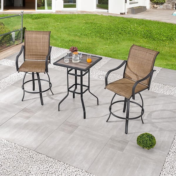 Patio Festival 3-Piece Metal Bar Height Outdoor Dining Set