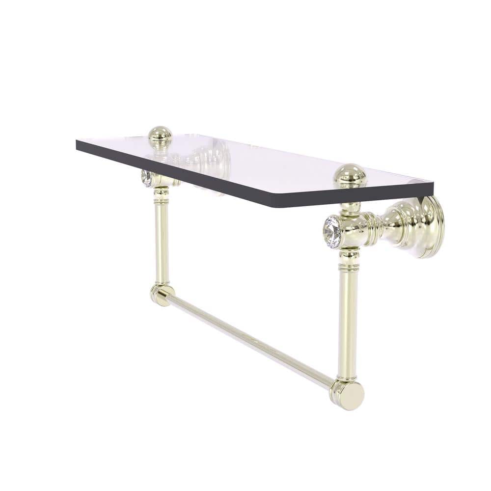Carolina Crystal Collection 22 in. Glass Shelf with Integrated Towel Bar in Polished Nickel price history on PriceWatchPro