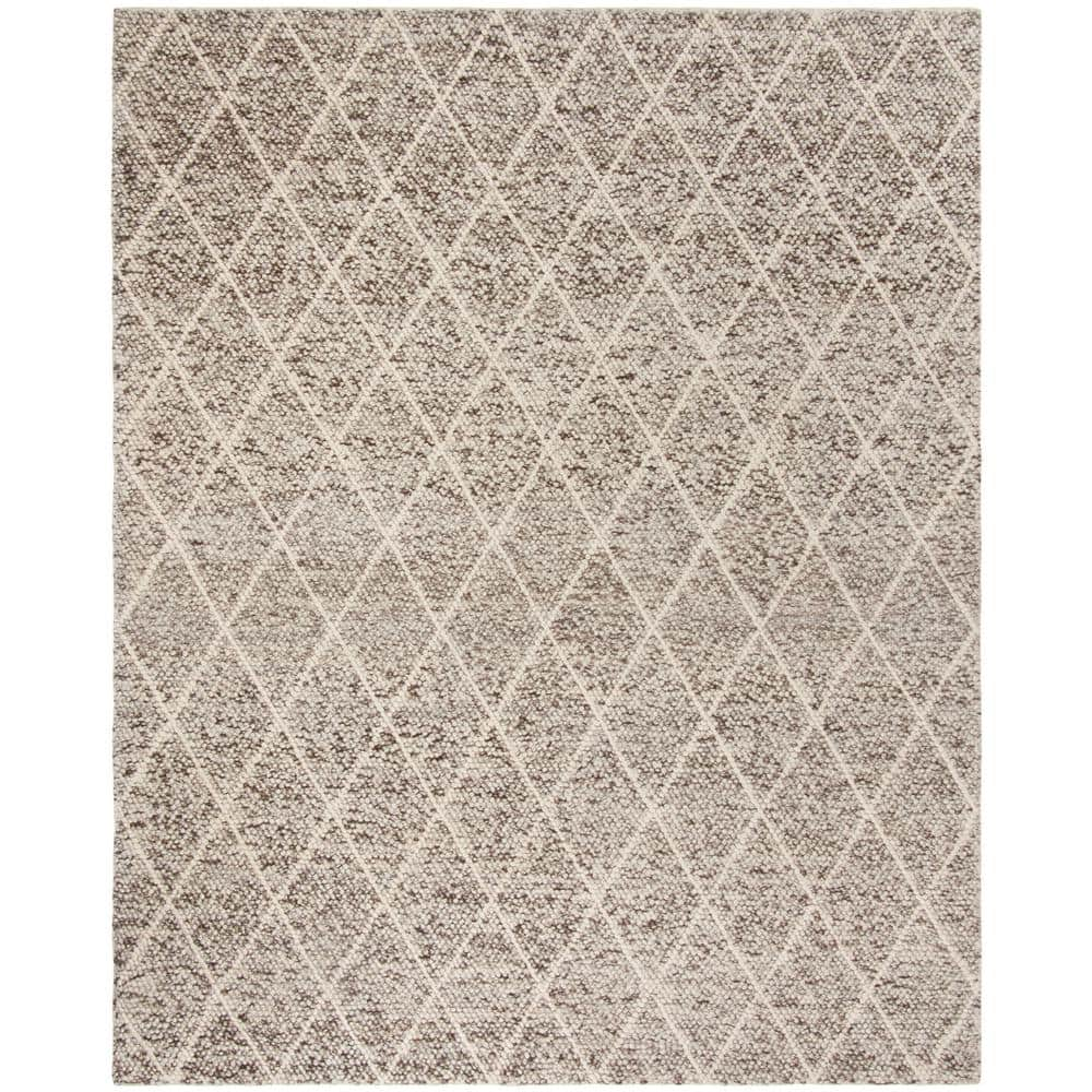 SAFAVIEH Natura Ivory/Stone 8 ft. x 10 ft. Geometric Area Rug NAT712A-8 ...