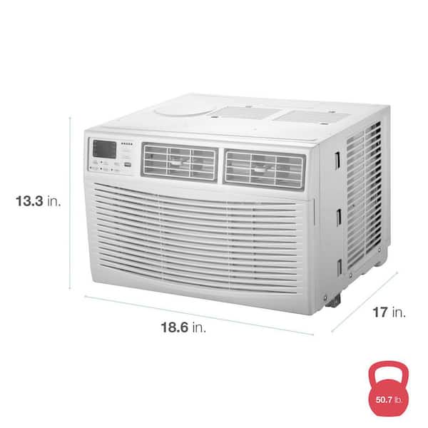 8,000 BTU (DOE) Window Air Conditioner Cools 350 sq. ft. with Dehumidifier, Sleep Mode and Digital Display in White