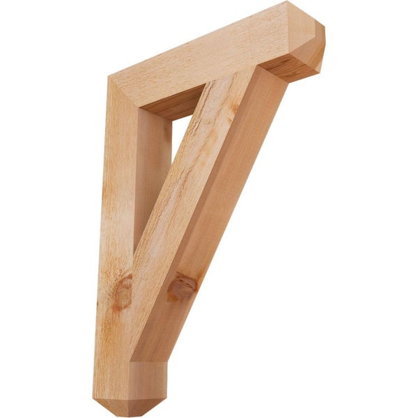 Ekena Millwork 4 in. x 28 in. x 20 in. Western Red Cedar Traditional Craftsman Rough Sawn Bracket