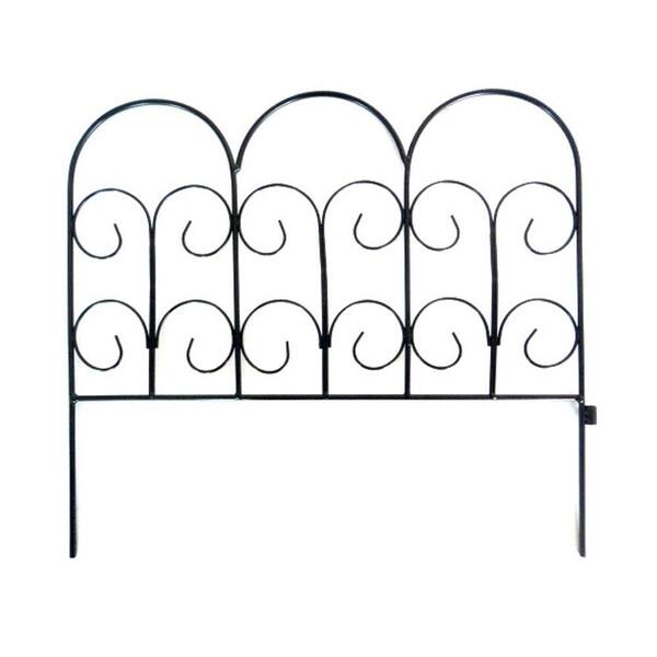 Vigoro Chelsea 16 in. H x 18 in. W Black Garden Fence