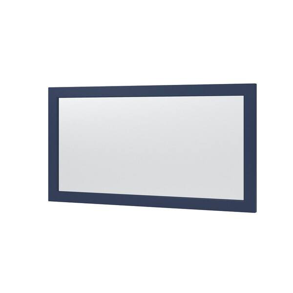 CRAFT + MAIN Lawson 60 in. W x 32 in. H Large Rectangular Wood Framed Flush Mount Bathroom Vanity Mirror in Agean Blue