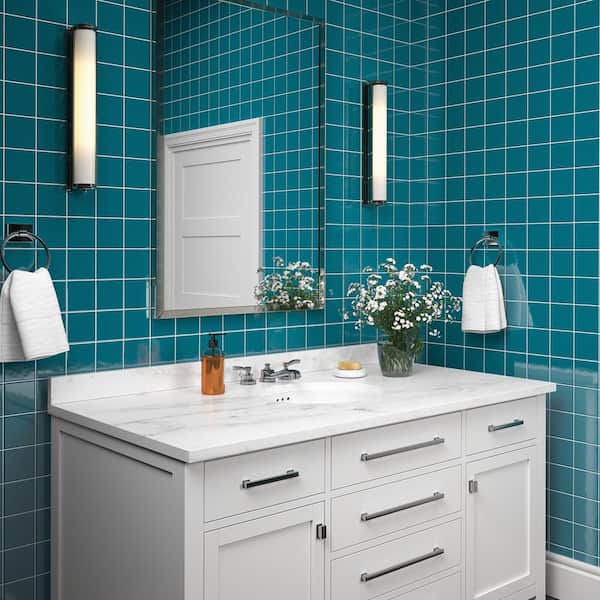 Restore Teal 4-1/4 in. x 4-1/4 in. Glazed Ceramic Wall Tile (12.5 sq. ft / Case)