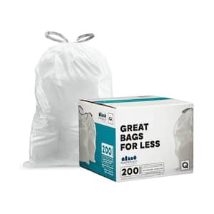 25.25 in. x 32.75 in., 13-17 Gal. White Drawstring Trash Bags Simplehuman Code Q Compatible (200-Count 4-Pack)