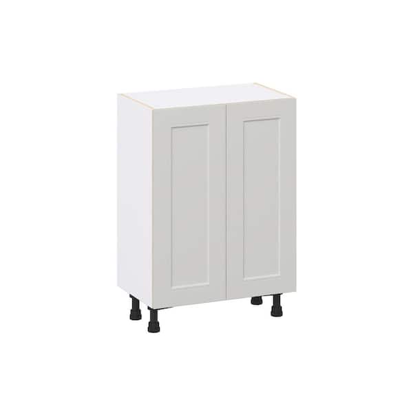 Galveston 24 in. W x 14 in. D x 34.5 in. H Assembled Shaker Base Kitchen Cabinet in Light Grey with 3 Inner Drawers