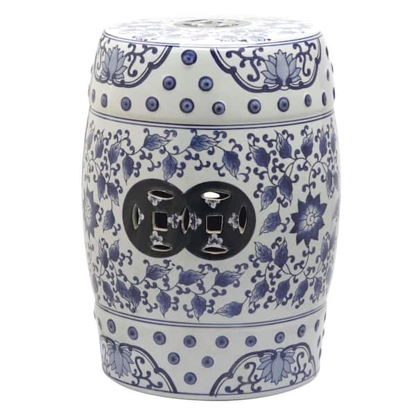 SAFAVIEH Tao Blue/White Ceramic Garden Stool