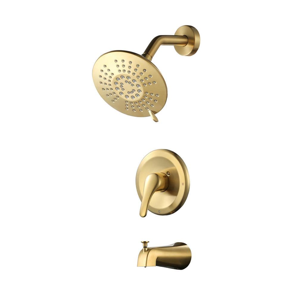 Single Handle 5-Spray Tub and Shower Faucet 1.8 GPM in Brushed Gold (Brass Valve Included) price history on PriceWatchPro