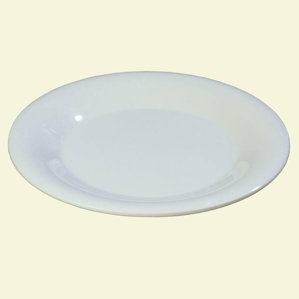 Carlisle 9 in. Diameter Wide Rim Melamine Dinner Plate in White (Case of 24)