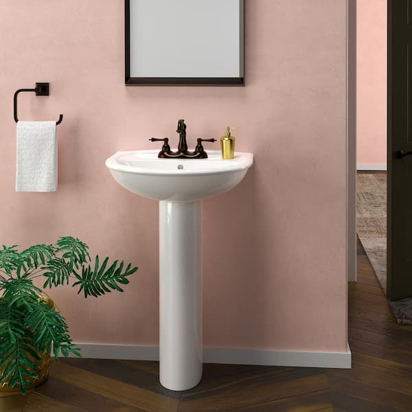 Karla 505 Pedestal Combo Bathroom Sink in White
