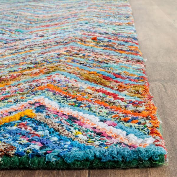 Nantucket Blue/Multi Doormat 3 ft. x 5 ft. Chevron Area Rug