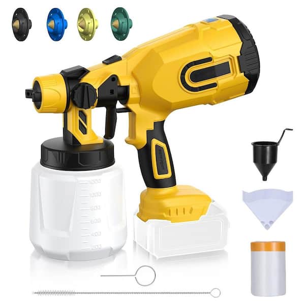 1200ml Gravity Feed Airless Handheld Paint Sprayer Electric Spray Gun with Copper Nozzles for Interior Exterior