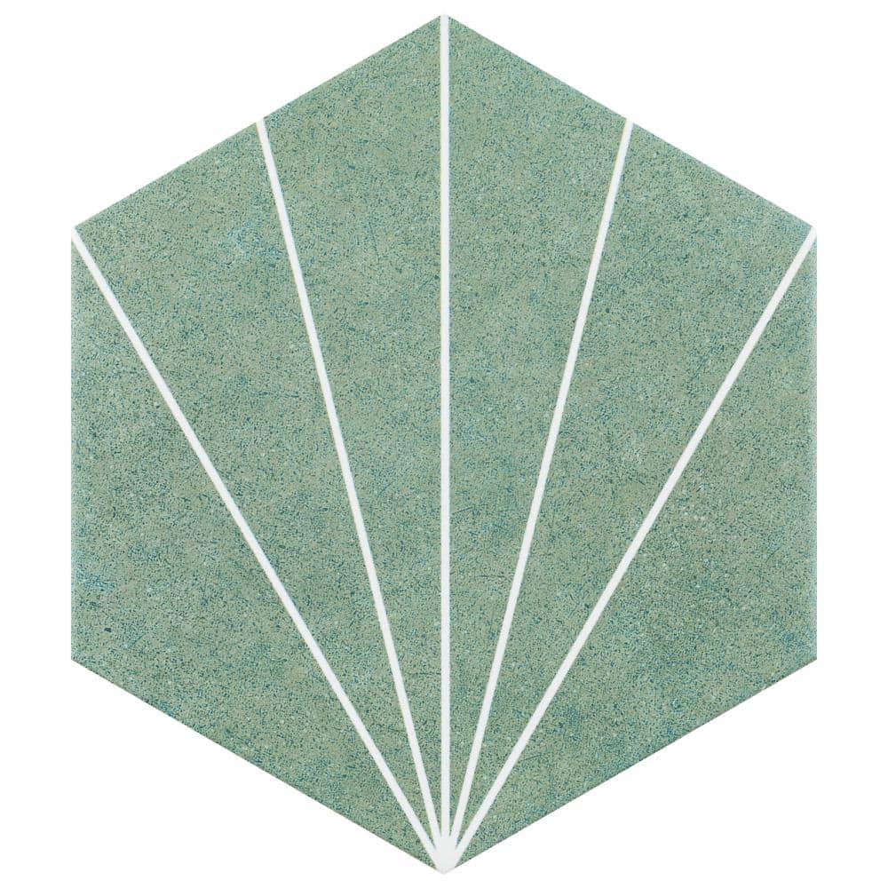 Aster Hex Verde 8-5/8 in. x 9-7/8 in. Porcelain Floor and Wall Take Home Tile Sample price history on PriceWatchPro