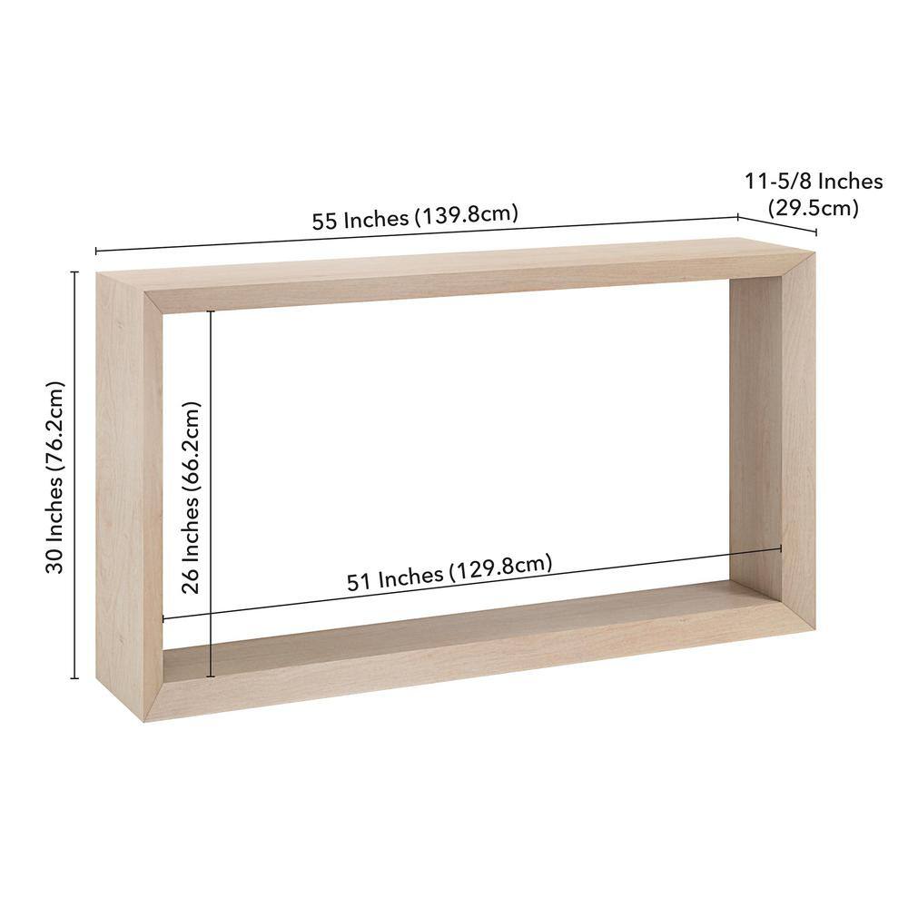 Alder White 55" Rectangular Wood and MDF Hallway Table