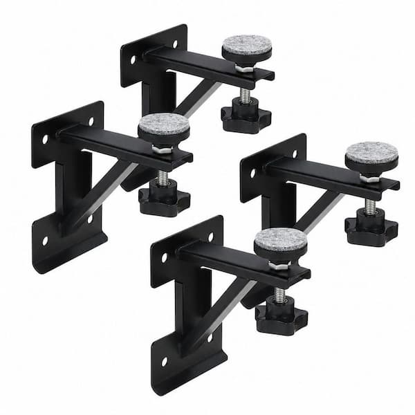 4.5 in. H x 4 in. W x 3 in. D Undermount Sink Brackets, Sink Repair Kit with Black Coating Prevent Rust (4-Pack)