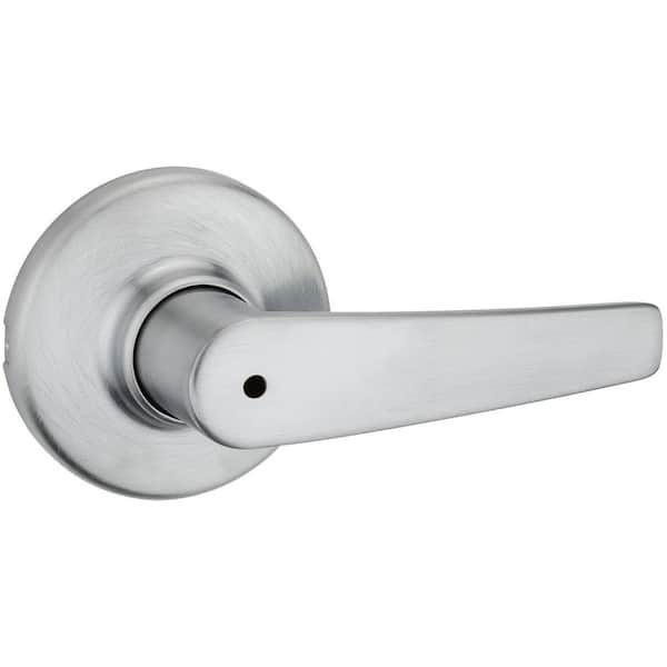 Kwikset Delta Satin Chrome Privacy Bed/Bath Door Handle with Lock