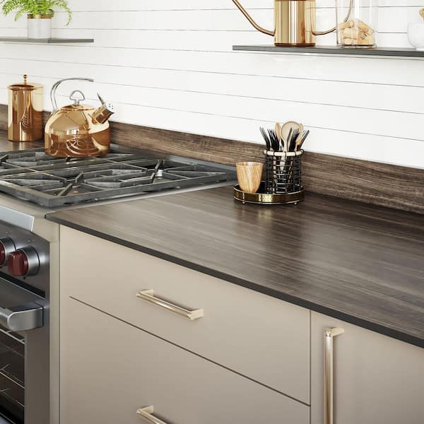 6 ft. L x 25 in. D Engineered Composite Countertop in Espresso Etimo with Luster Finish