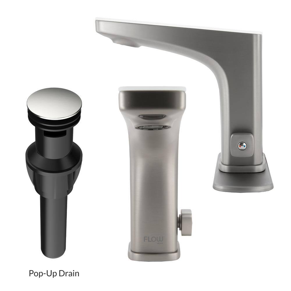 Grove Brushed Nickel Touchless Bathroom Sink Faucet with LED Display