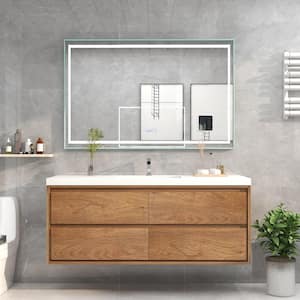 Sage 59.5 in. W x 19.75 in. D x 24.75 in. H Vanity in Teak Oak with Reinforced Acrylic Vanity Top in White